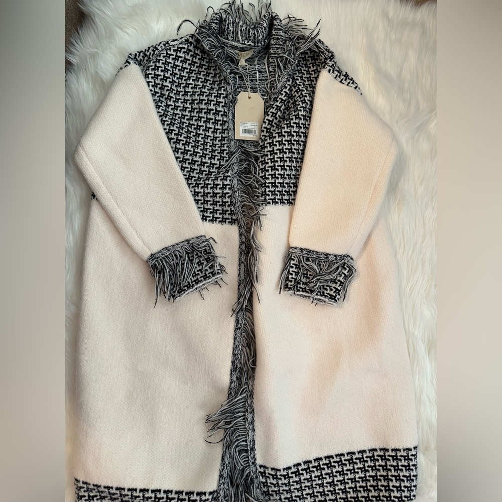 NWT - Farmers Market Long (calf-length) Double Fringe Cardigan